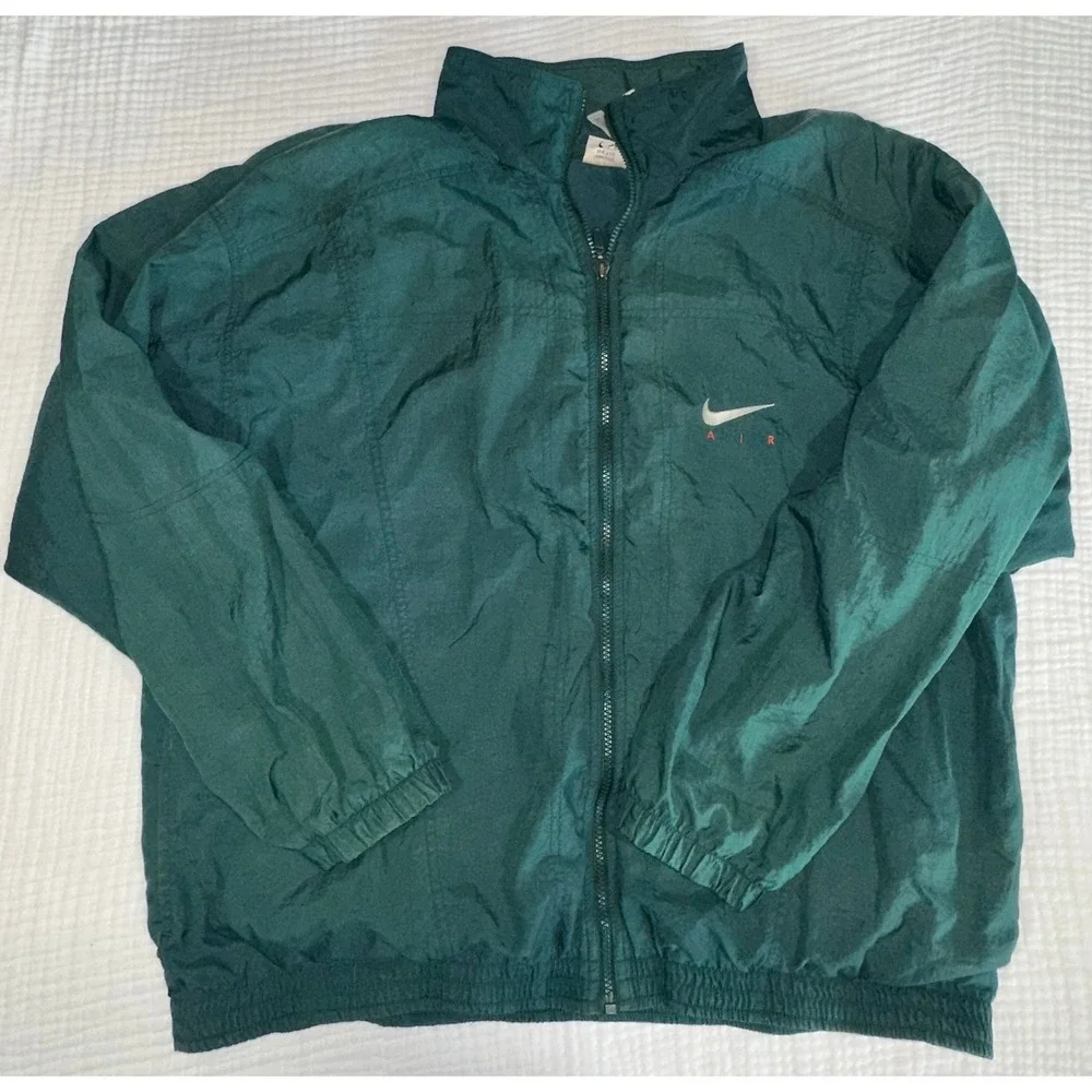 Vintage Nike‎ Air Windbreaker Jacket Full Zip Green Mens